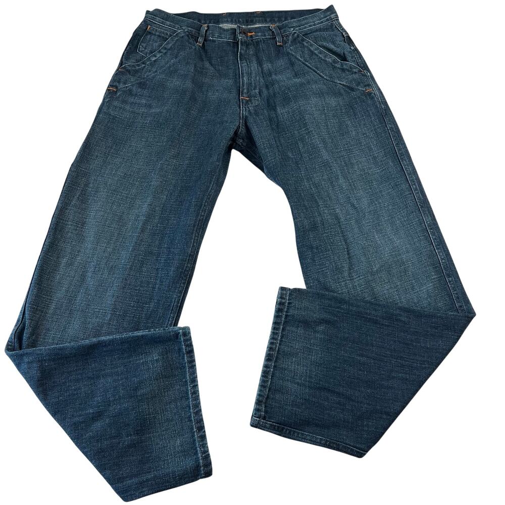 Polo Jean Co Ralph Lauren Patterson Utility Blue Jeans Men's size 34X32 Vintage